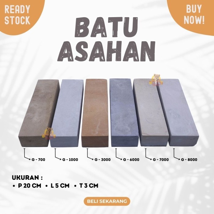 ASLI Batu asahan pengasah Pisau Batu Tahap Finishing 20x5x3 #7000 - Image 3