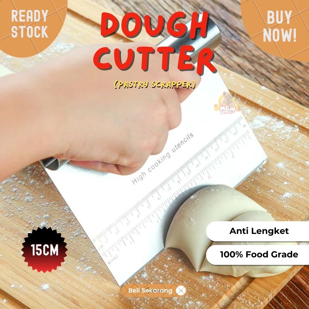 DOUGH CUTTER / PASTRY SCRAPPER Stainless Steel Pemotong Adonan 15CM