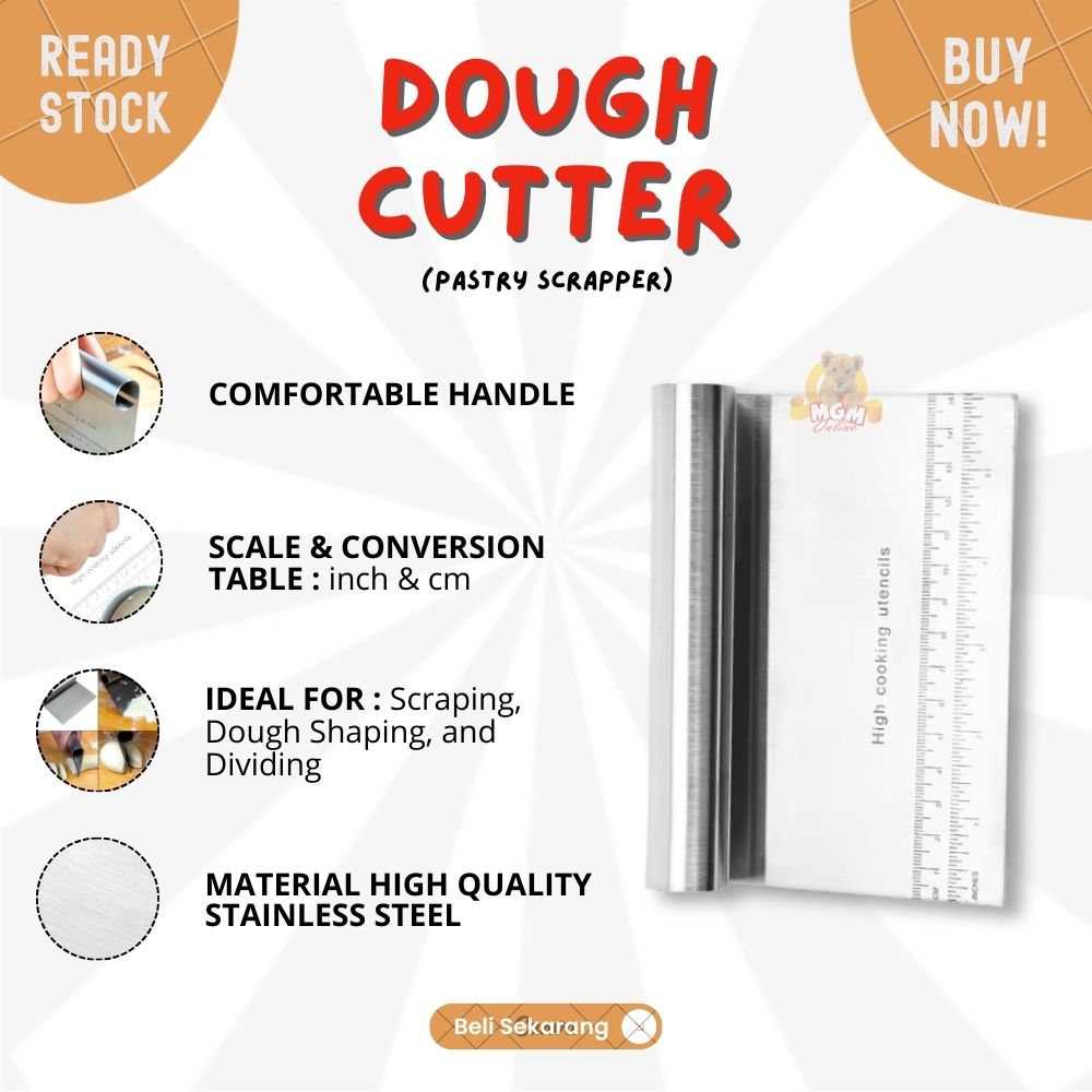 DOUGH CUTTER / PASTRY SCRAPPER Stainless Steel Pemotong Adonan 15CM - Image 2