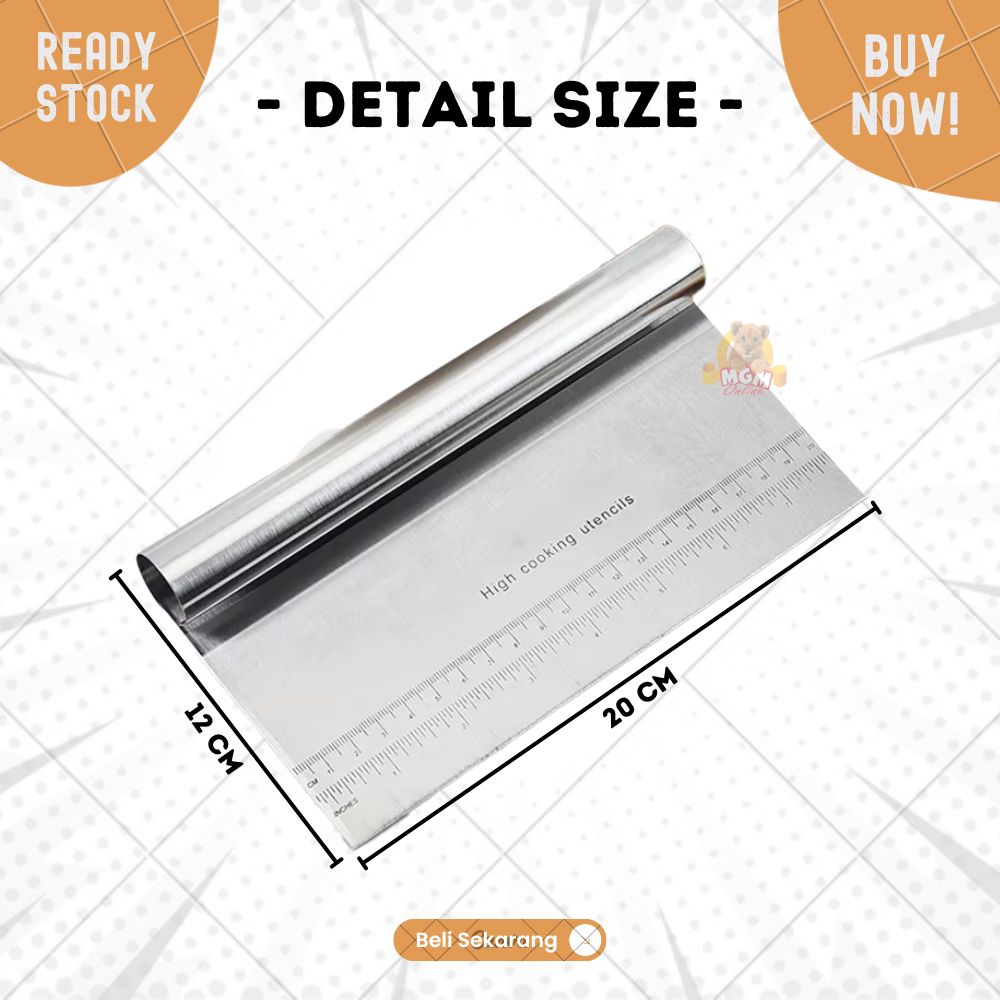 DOUGH CUTTER / PASTRY SCRAPPER Stainless Steel Pemotong Adonan 20CM - Image 4
