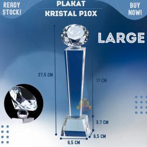 P10X-L NEW Plakat diamond kristal Trophy Crystal kaca Piala 27cm