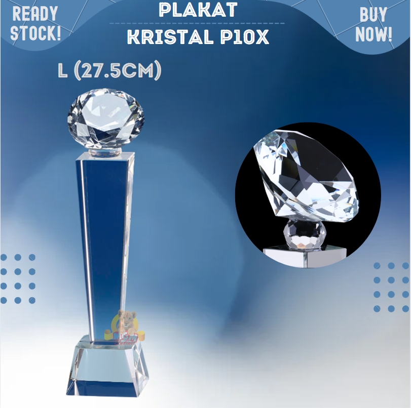 P10X-L NEW Plakat diamond kristal Trophy Crystal kaca Piala 27cm - Image 3
