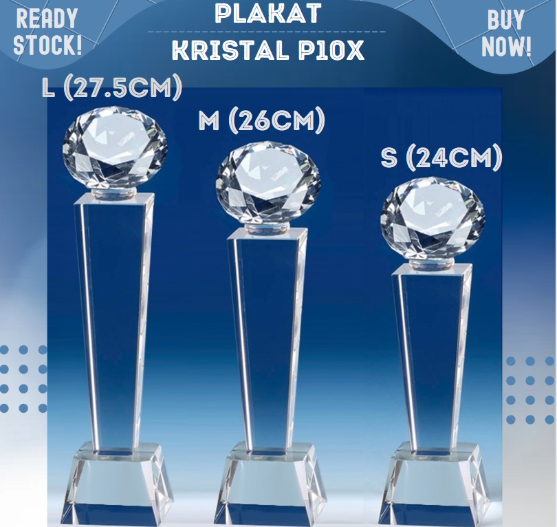 P10X-L NEW Plakat diamond kristal Trophy Crystal kaca Piala 27cm - Image 4