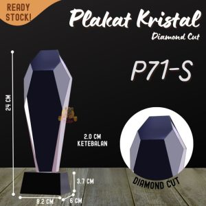 P71-S Plakat Diamond cut kristal Trophy Crystal kaca Piala medali