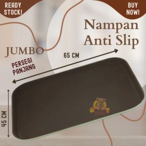Nampan Anti Slip SegiPanjang 65x45cm non Slip Serving Tray lapis karet