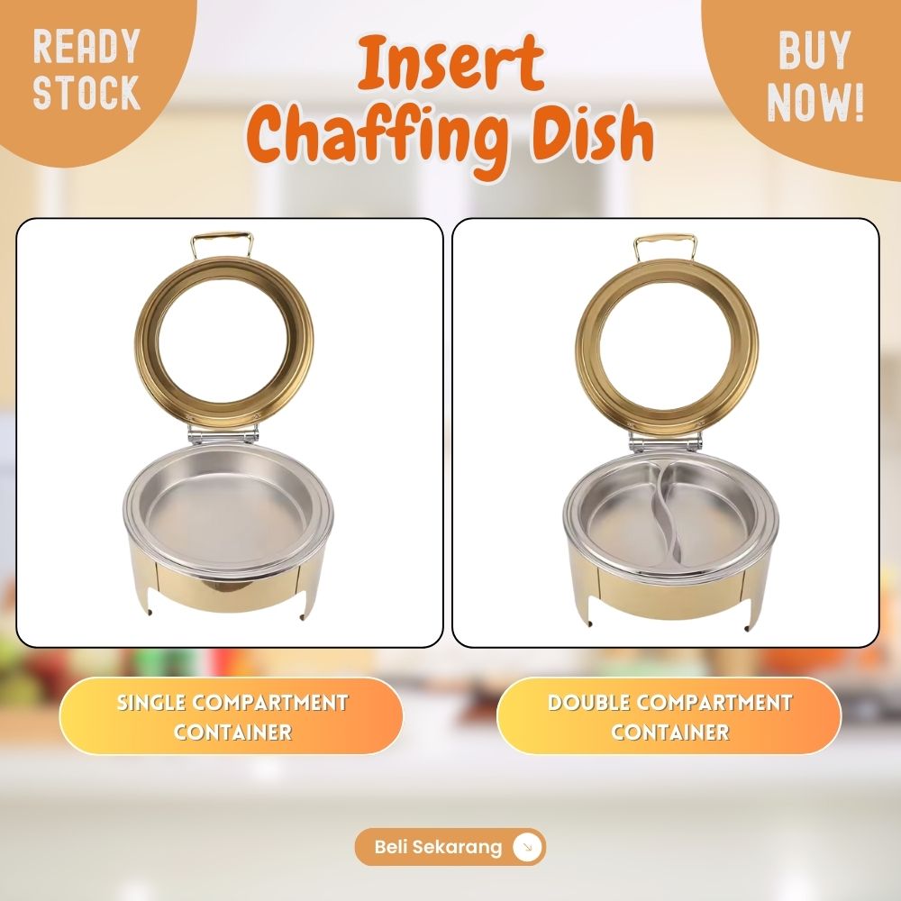 Food pan Bulat untuk dalaman prasmanan bulat 6.8L stainless FULL - Image 4