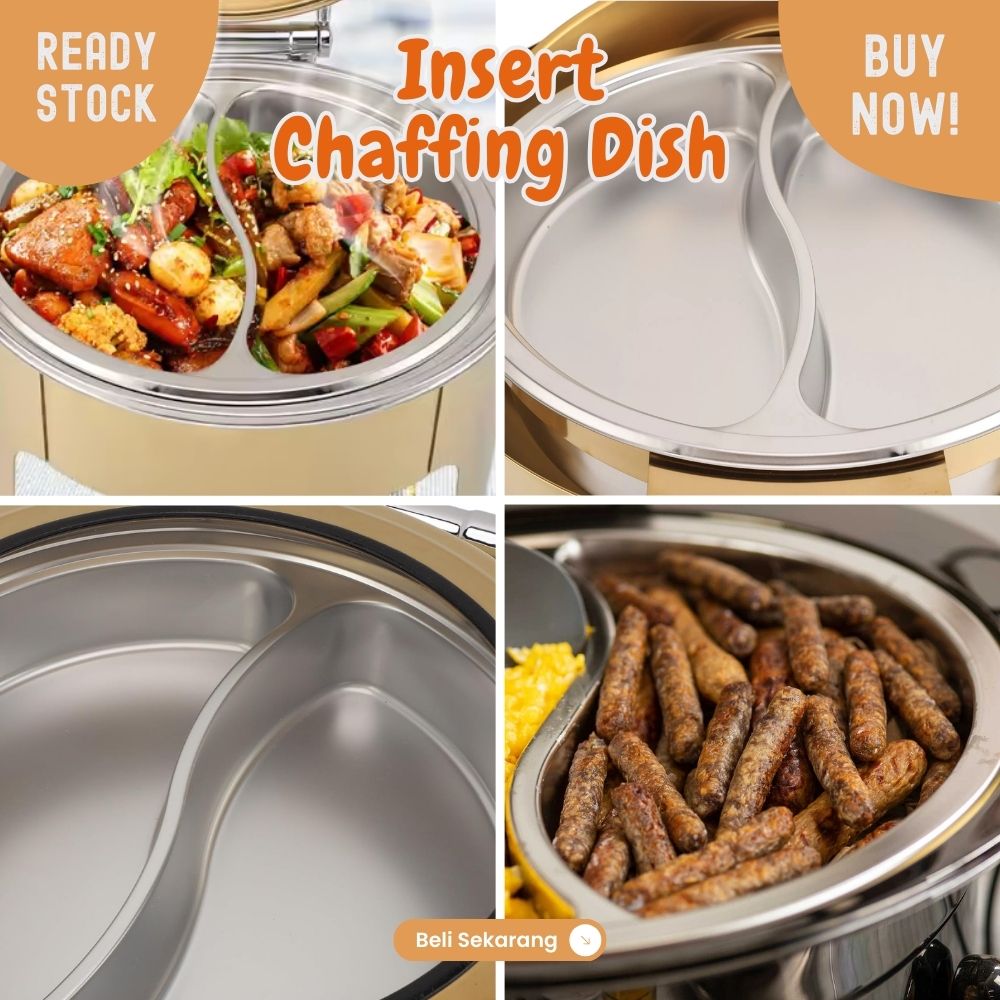 Food pan Bulat untuk dalaman prasmanan bulat 6.8L stainless FULL - Image 5