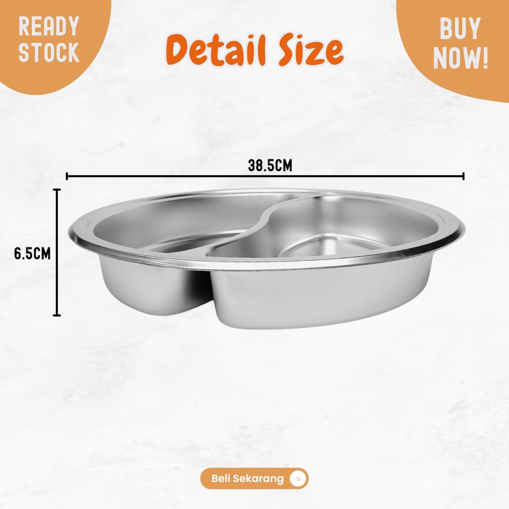 Food pan Bulat untuk dalaman prasmanan bulat 6.8L stainless FULL - Image 6