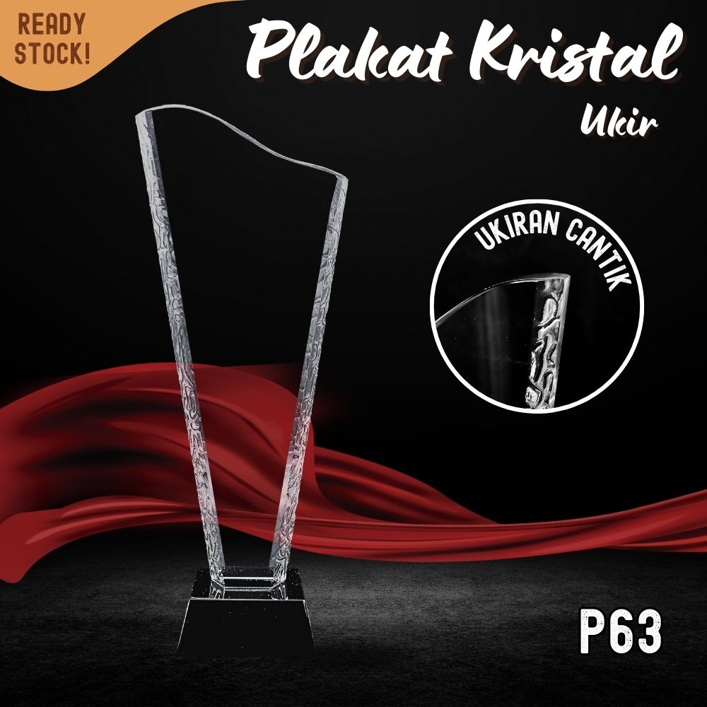 P63-L Plakat Ukir 29cm kristal Trophy Crystal kaca Piala kejuaraan