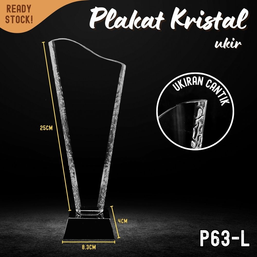 P63-L Plakat Ukir 29cm kristal Trophy Crystal kaca Piala kejuaraan - Image 7