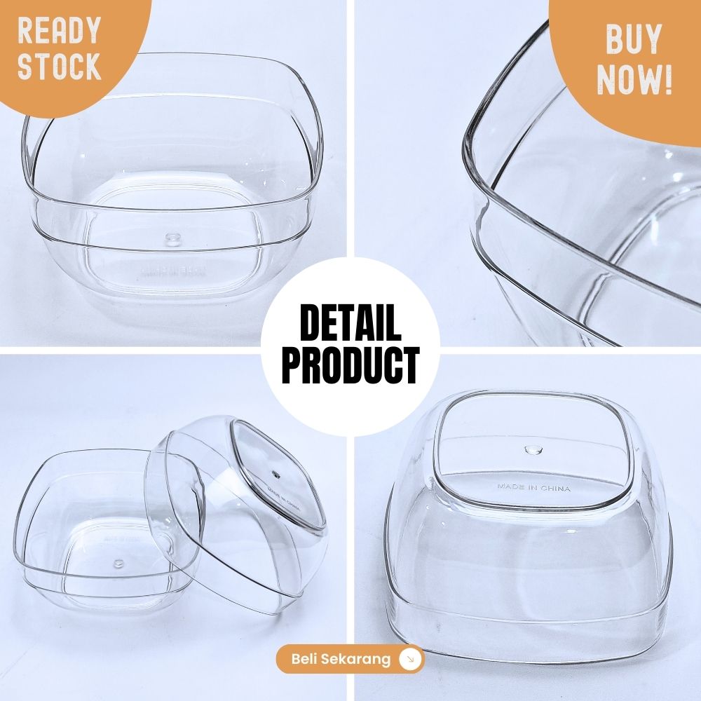 Mangkok kotak ramekin 10cm akrylic wadah serbaguna bumbu buah snack - Image 2