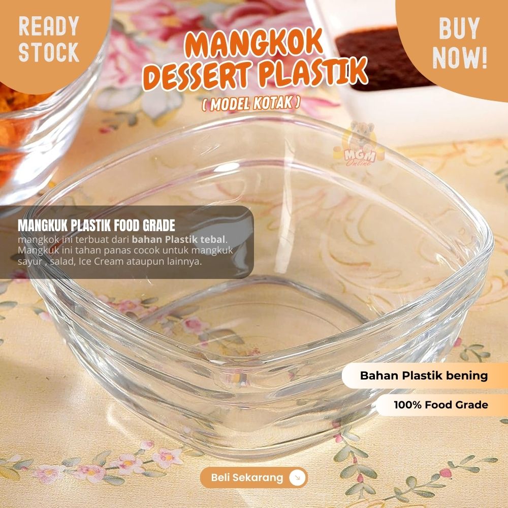 Mangkok kotak ramekin 10cm akrylic wadah serbaguna bumbu buah snack - Image 3
