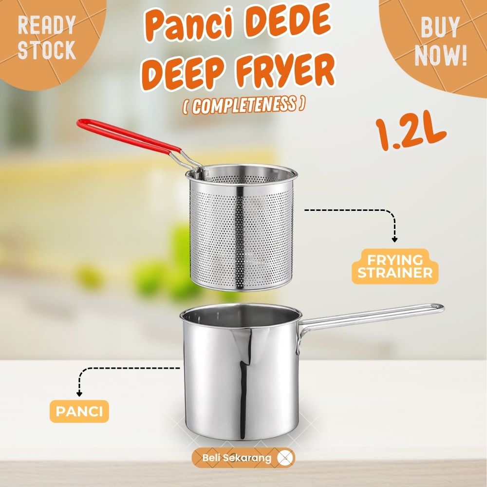 Panci DEDE deep fryer stainless Tebal multifungsi rebus goreng 1200ml - Image 2