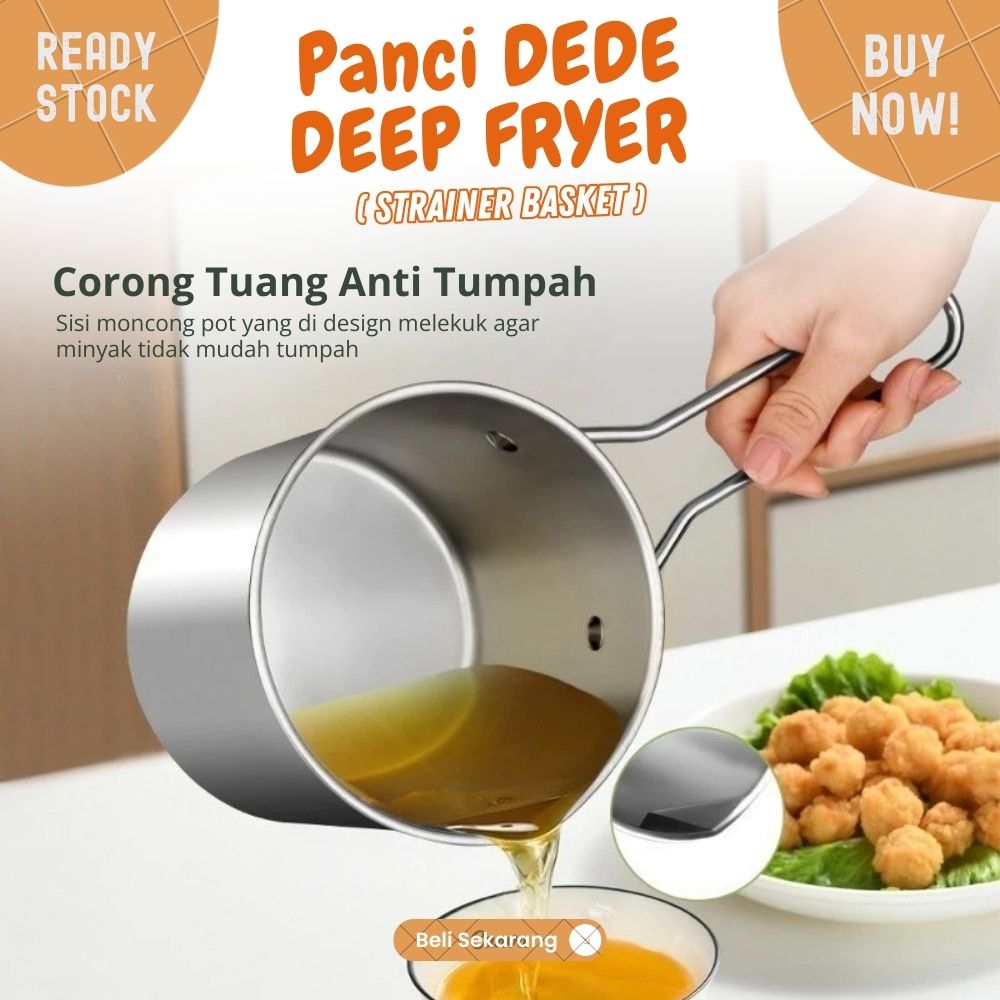 Panci DEDE deep fryer stainless Tebal multifungsi rebus goreng 1200ml - Image 5