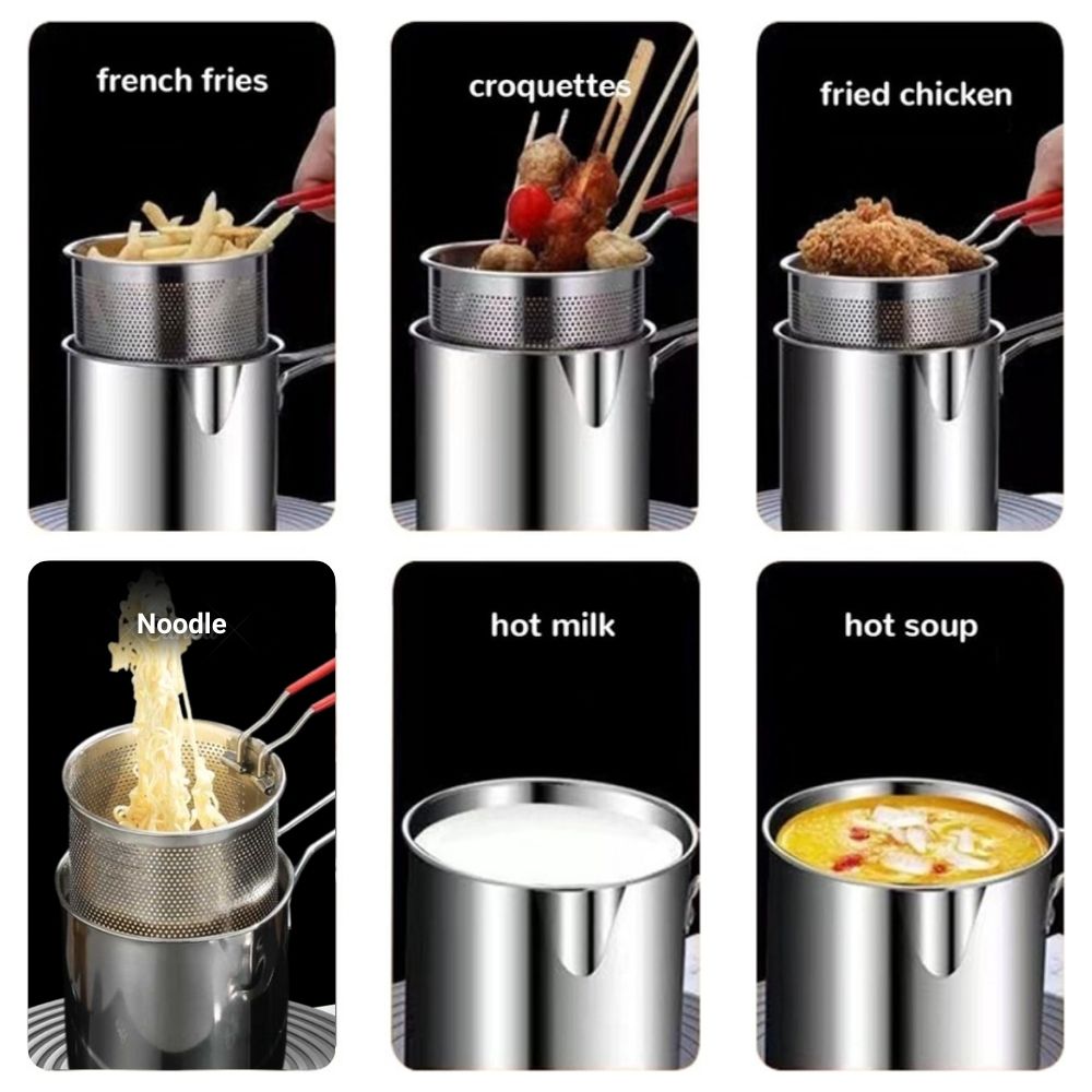 Panci DEDE deep fryer stainless Tebal multifungsi rebus goreng 1200ml - Image 8