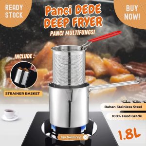 Panci 1800ml DEDE deep fryer stainless Tebal multifungsi rebus goreng