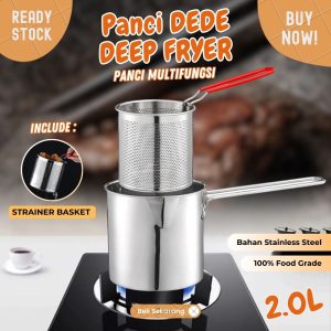 Panci 2000ml DEDE deep fryer stainless Tebal multifungsi rebus goreng