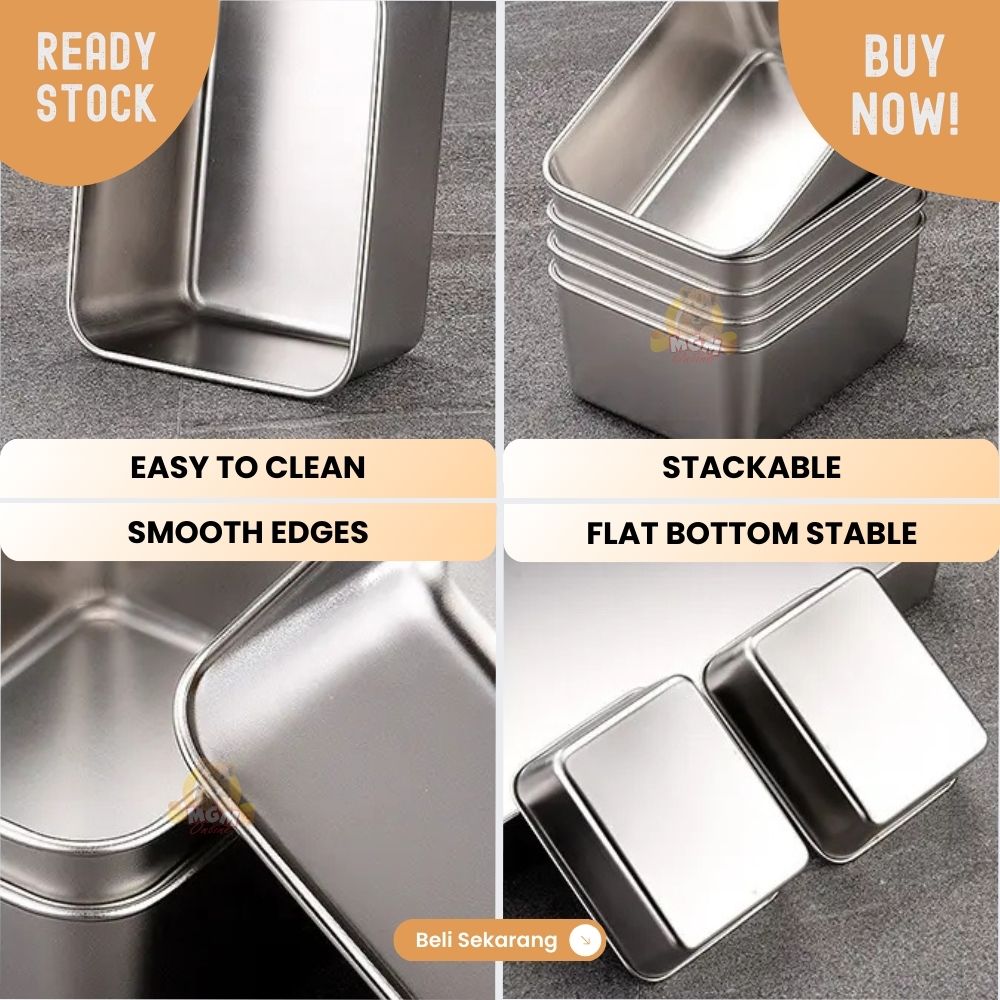 Tempat bumbu stainless 2x3 sekat Kotak 650ml x6 dengan tutup - Image 3