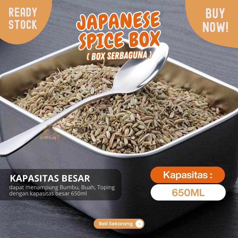 Tempat bumbu stainless 2x3 sekat Kotak 650ml x6 dengan tutup - Image 4