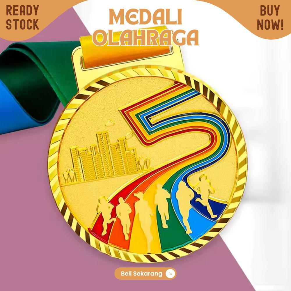 Medali TEBAL metal marathon lari Running CITY 7cm Free PITA Leher - Image 7