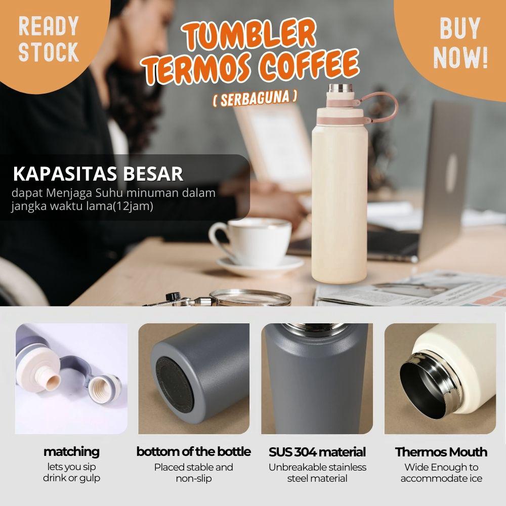 botol air tumbler 27oz besar 800ml tahan panas dan dingin Natural - Image 2
