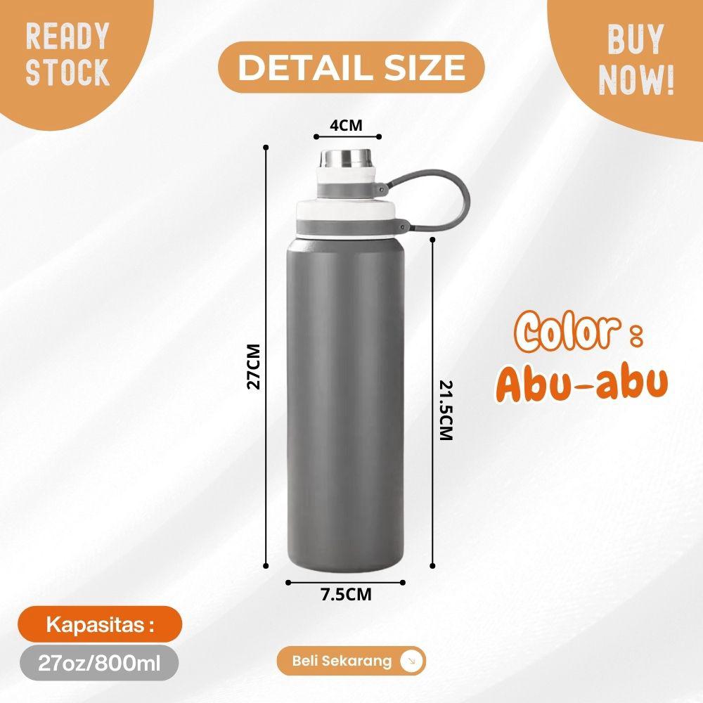 botol air tumbler 27oz besar 800ml tahan panas dan dingin Natural - Image 7