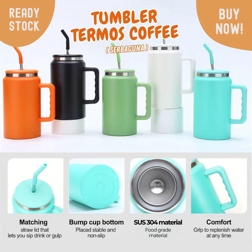 mug tumbler 50oz jumbo 1500ml tahan panas dan dingin dengan sedotan - Image 2