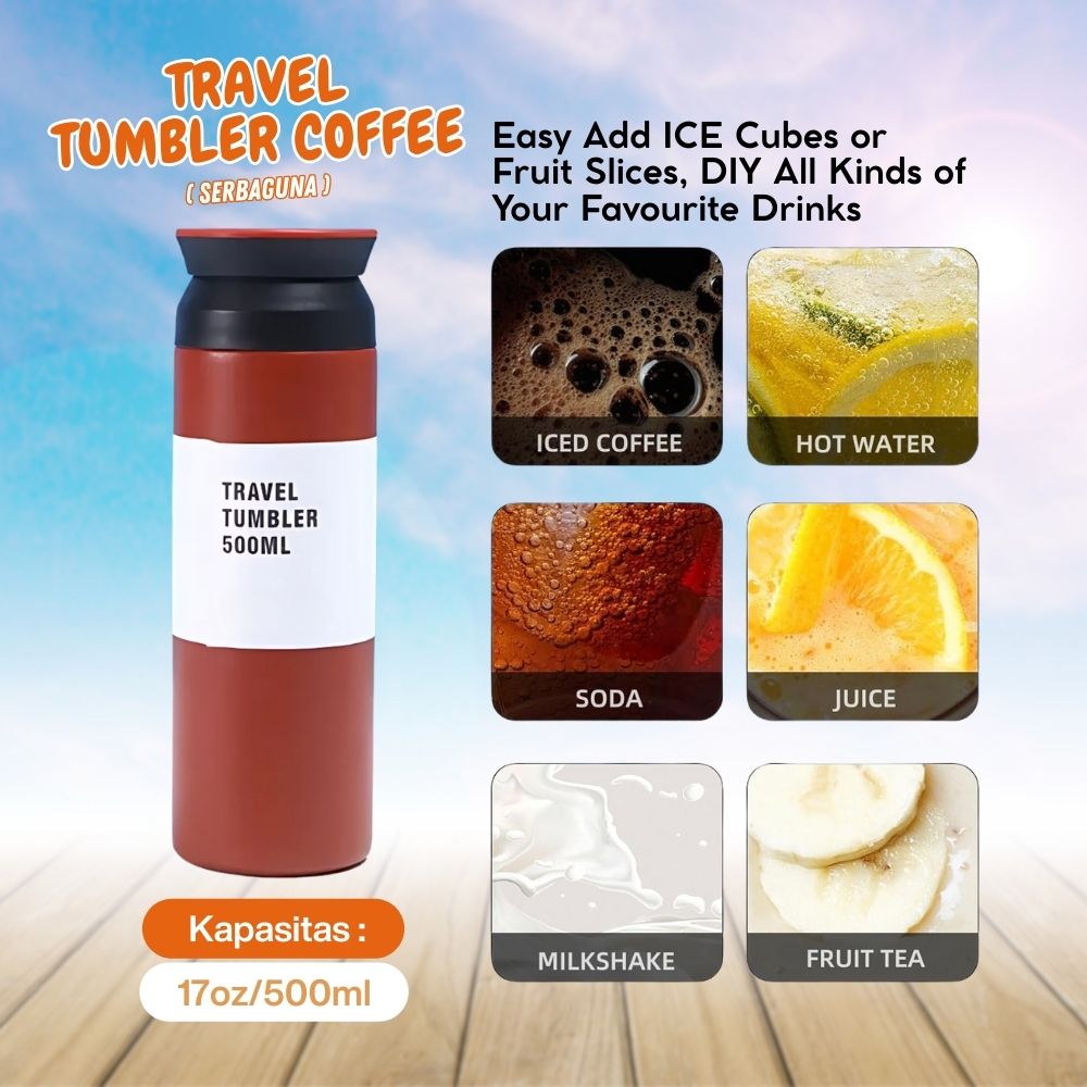 tumbler 17oz reguler 500ml tahan panas dan dingin Travel Bottle - Image 4