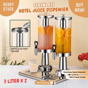 Hotel Juice Dispenser 3Lx2 Stainless dispenser tower Double tank 6L
