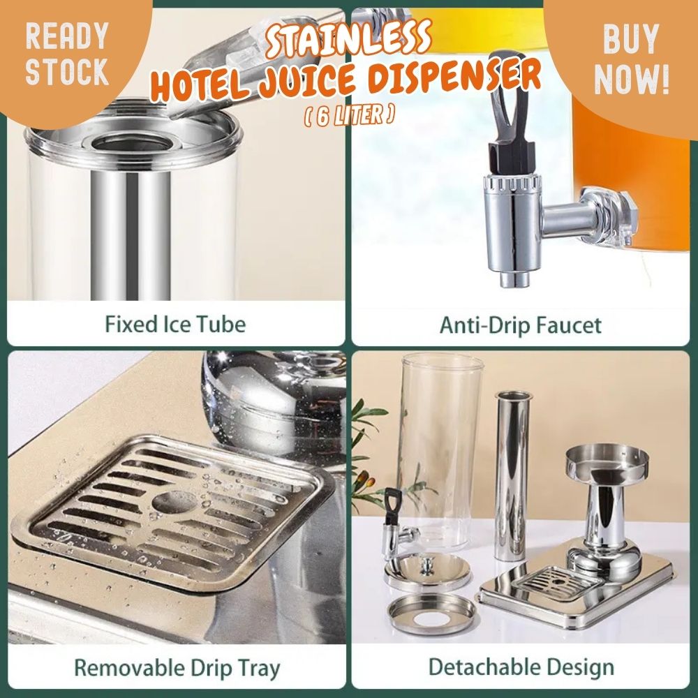 Hotel Juice Dispenser 3Lx2 Stainless dispenser tower Double tank 6L - Image 3