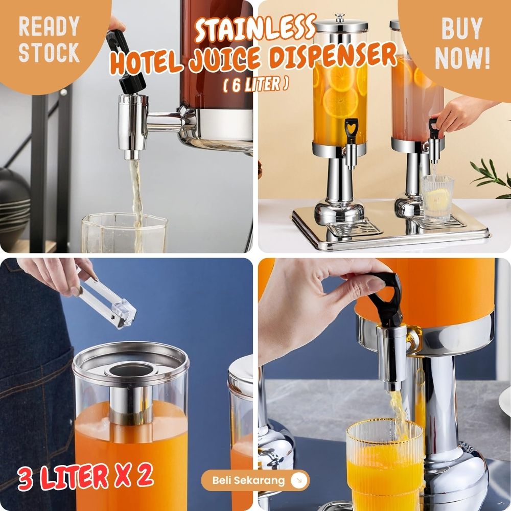 Hotel Juice Dispenser 3Lx2 Stainless dispenser tower Double tank 6L - Image 5