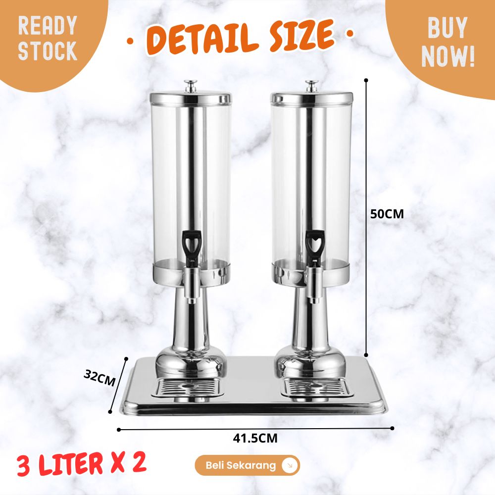 Hotel Juice Dispenser 3Lx2 Stainless dispenser tower Double tank 6L - Image 6