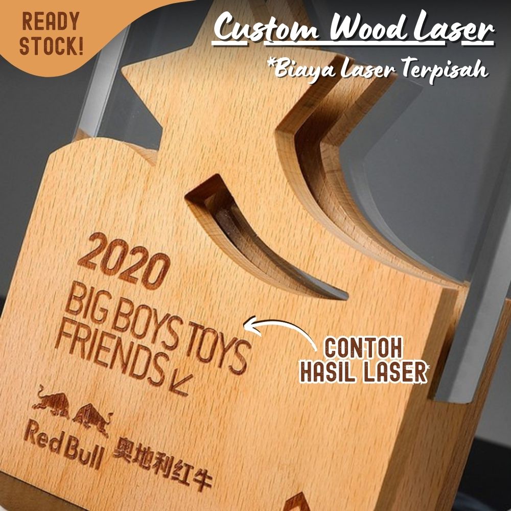 P110 Plakat kristal dengan kayu 23x12cm piagam penghargaan award - Image 4