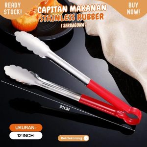Food Tong - Capitan Makanan Stainless GG Silikon 12inch