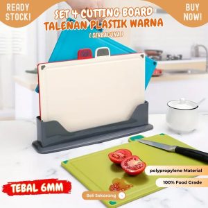 Talenan set 4pc dengan stand - Index Chopping Board mirip Joseph
