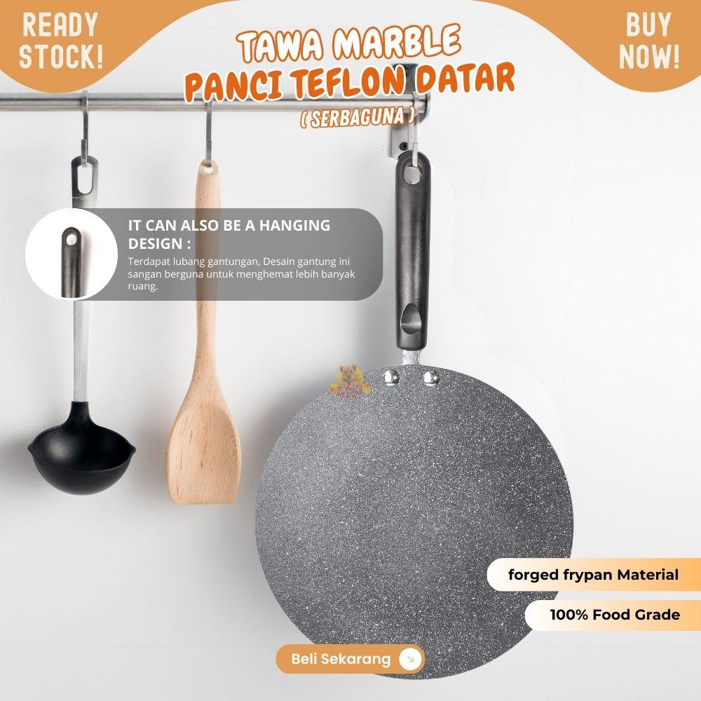 Marble series NON Stick Flat pan 30CM FRYPAN datar pengorengan frypan Rata - Image 7