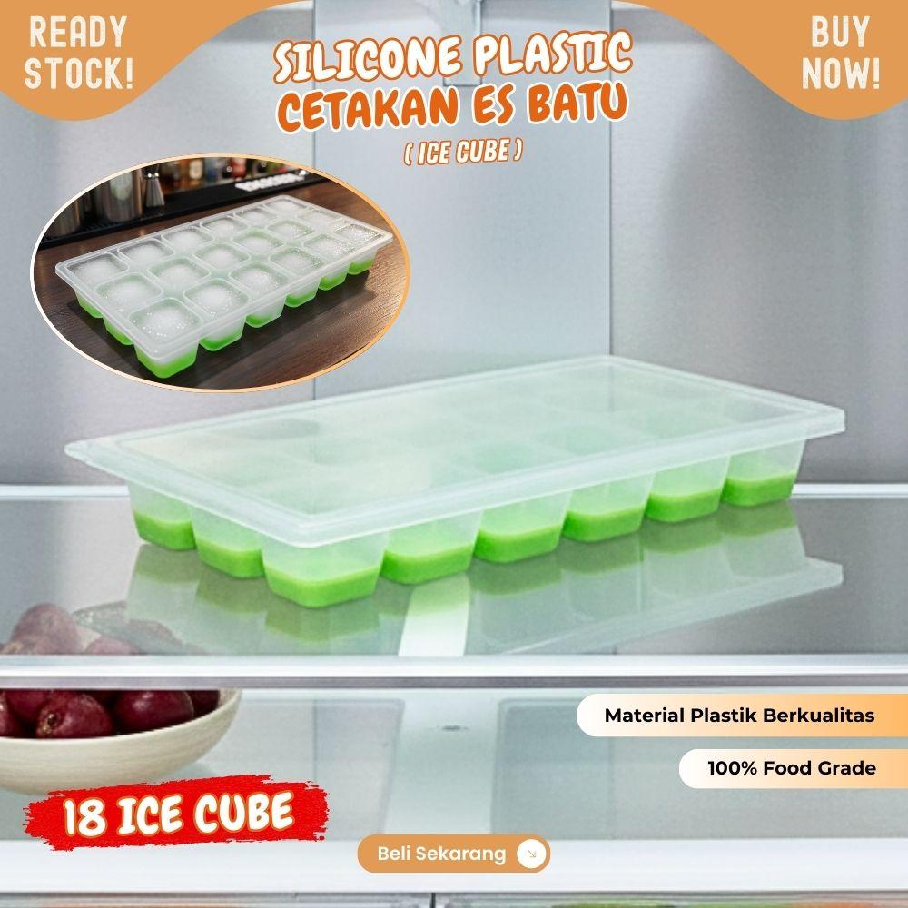 cetakan es batu dengan tutup EASY PRESS silicon tampung 18 butir - Image 2