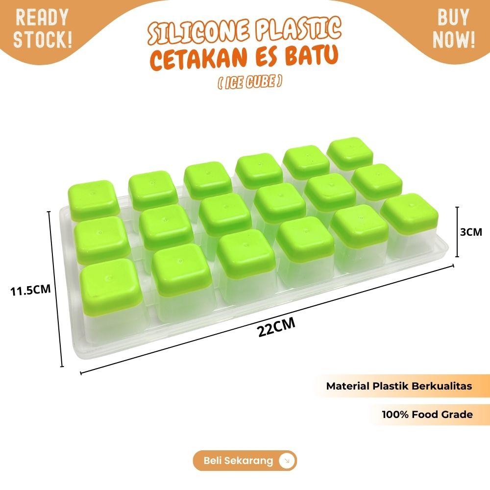 cetakan es batu dengan tutup EASY PRESS silicon tampung 18 butir - Image 5