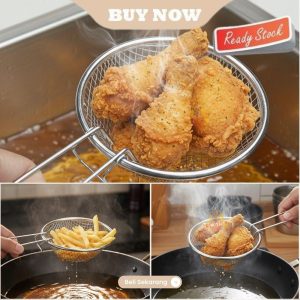 Deep Fry 16cm Strainer saringan minyak Peniris gorengan stainless