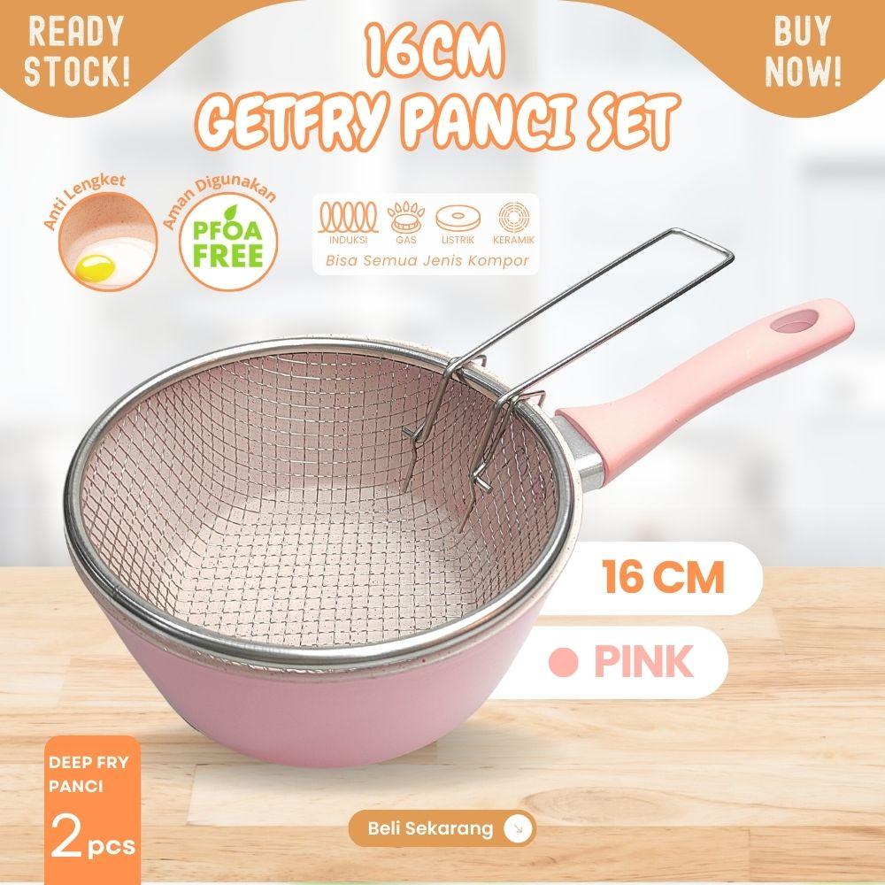 GETFRY 16cm panci deep Fry marbel anti lengket cocok utk goreng dan rebus 1200ml