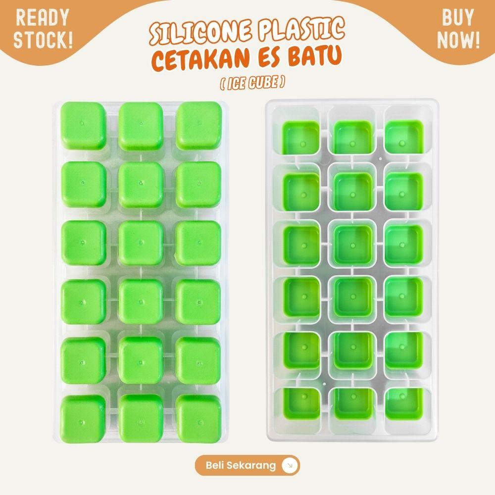 cetakan es batu dengan tutup EASY PRESS silicon tampung 18 butir - Image 3