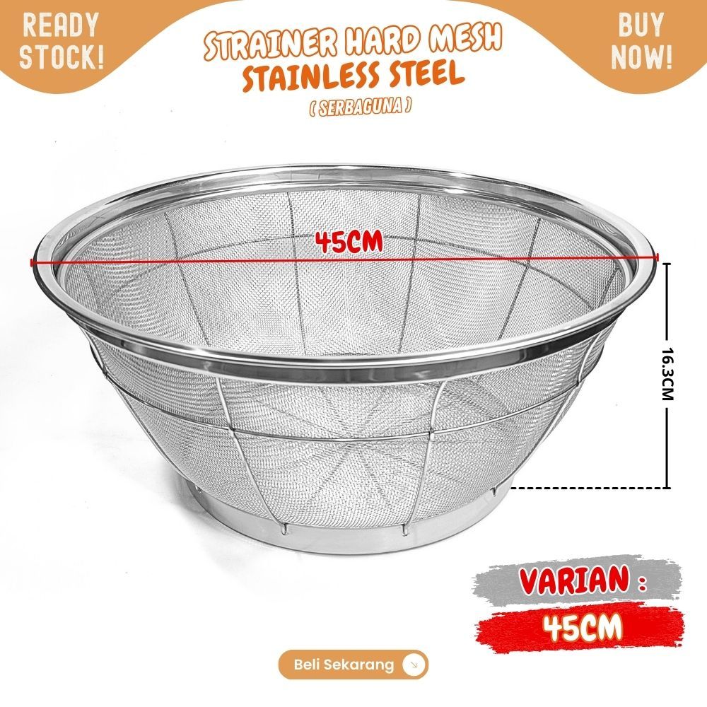 HEAVY DUTY peniris saringan beras RAPAT 45cm cocok untuk masak besar - Image 6