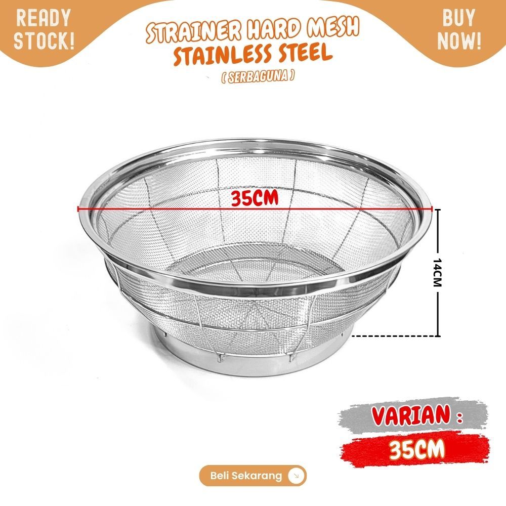 HEAVY DUTY peniris saringan beras RAPAT 35cm cocok untuk masak besar - Image 6