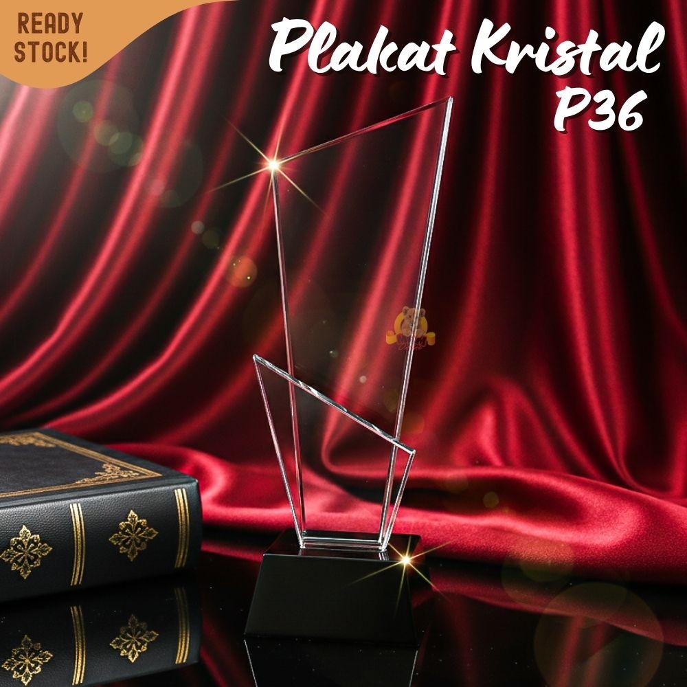 P36-L Plakat kristal 26cm Trophy Crystal kaca Piala award penghargaan premium - Image 4