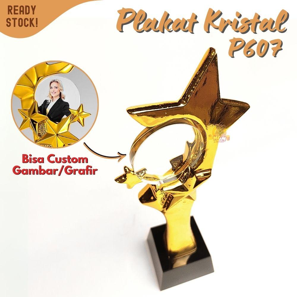 P607 Plakat kristal 28cm Trophy Crystal Piala penghargaan bentuk bintang - Image 3