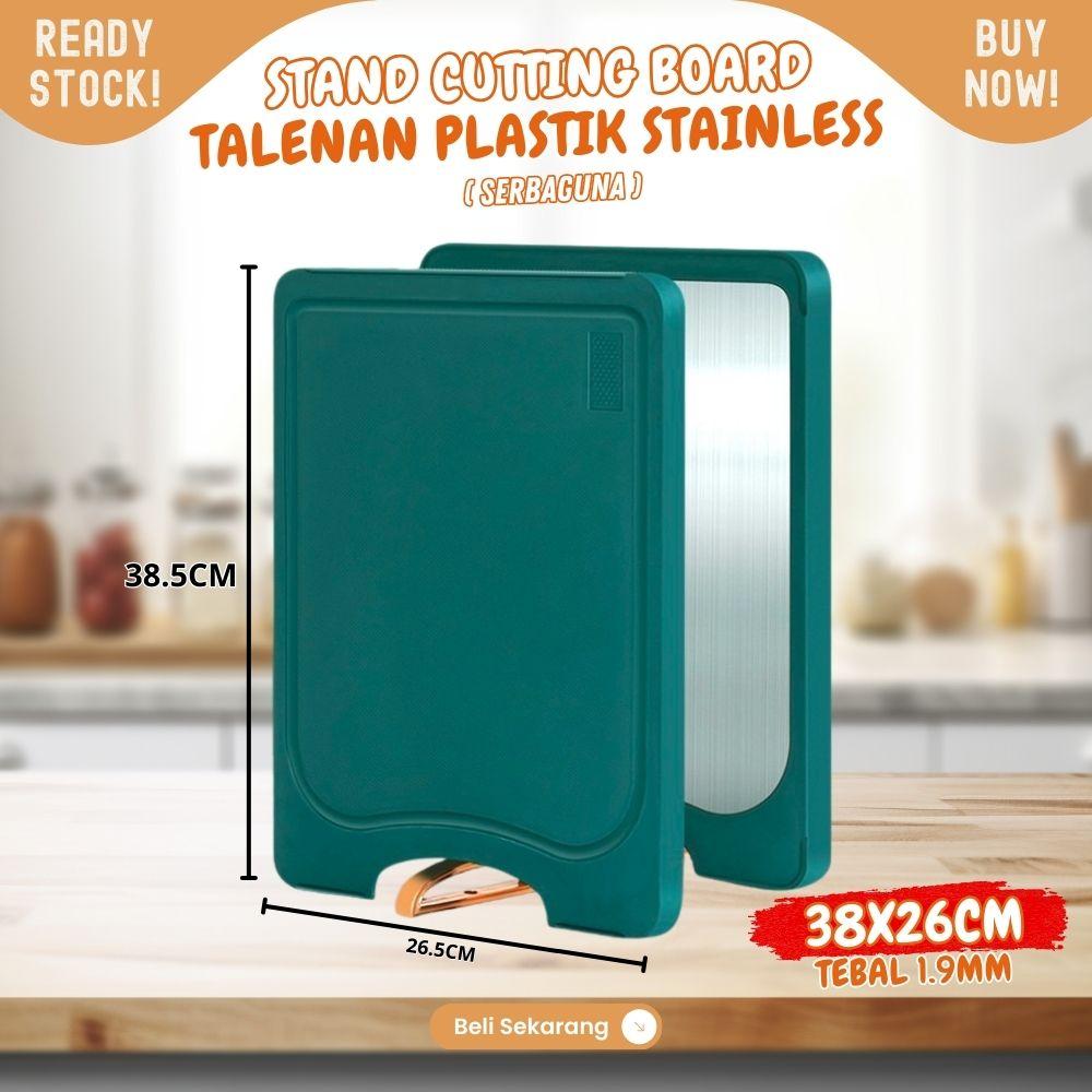 Talenan 2in1 stainless defrost Chopping Board higenis bisa berdiri ukuran besar