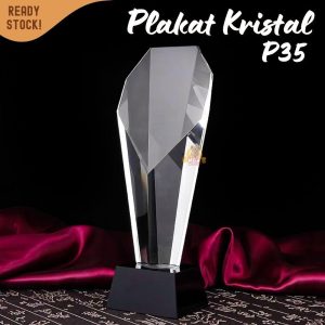 P35-L Plakat kristal 26cm Trophy Crystal kaca Piala award penghargaan premium