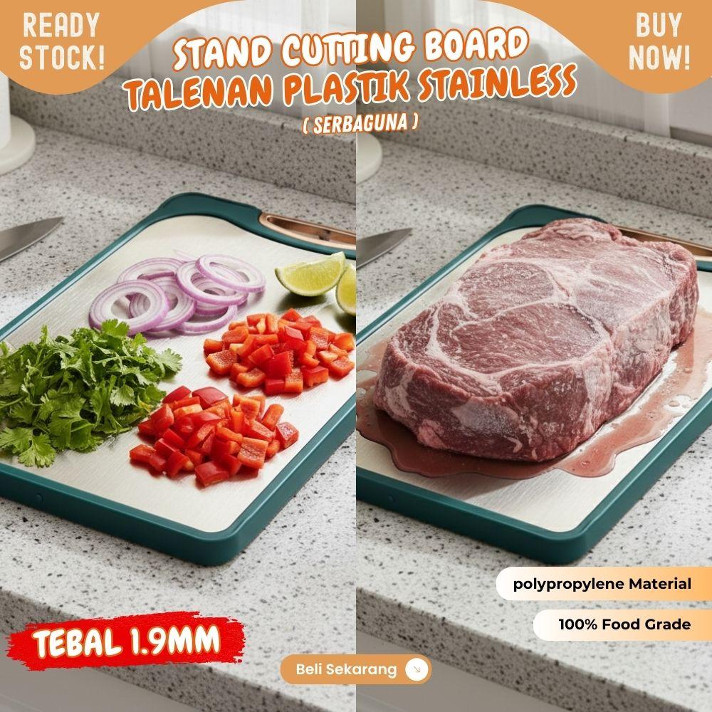 Talenan 2in1 stainless defrost Chopping Board higenis bisa berdiri ukuran besar - Image 3