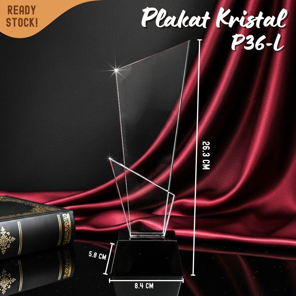 P36-L Plakat kristal 26cm Trophy Crystal kaca Piala award penghargaan premium - Image 7