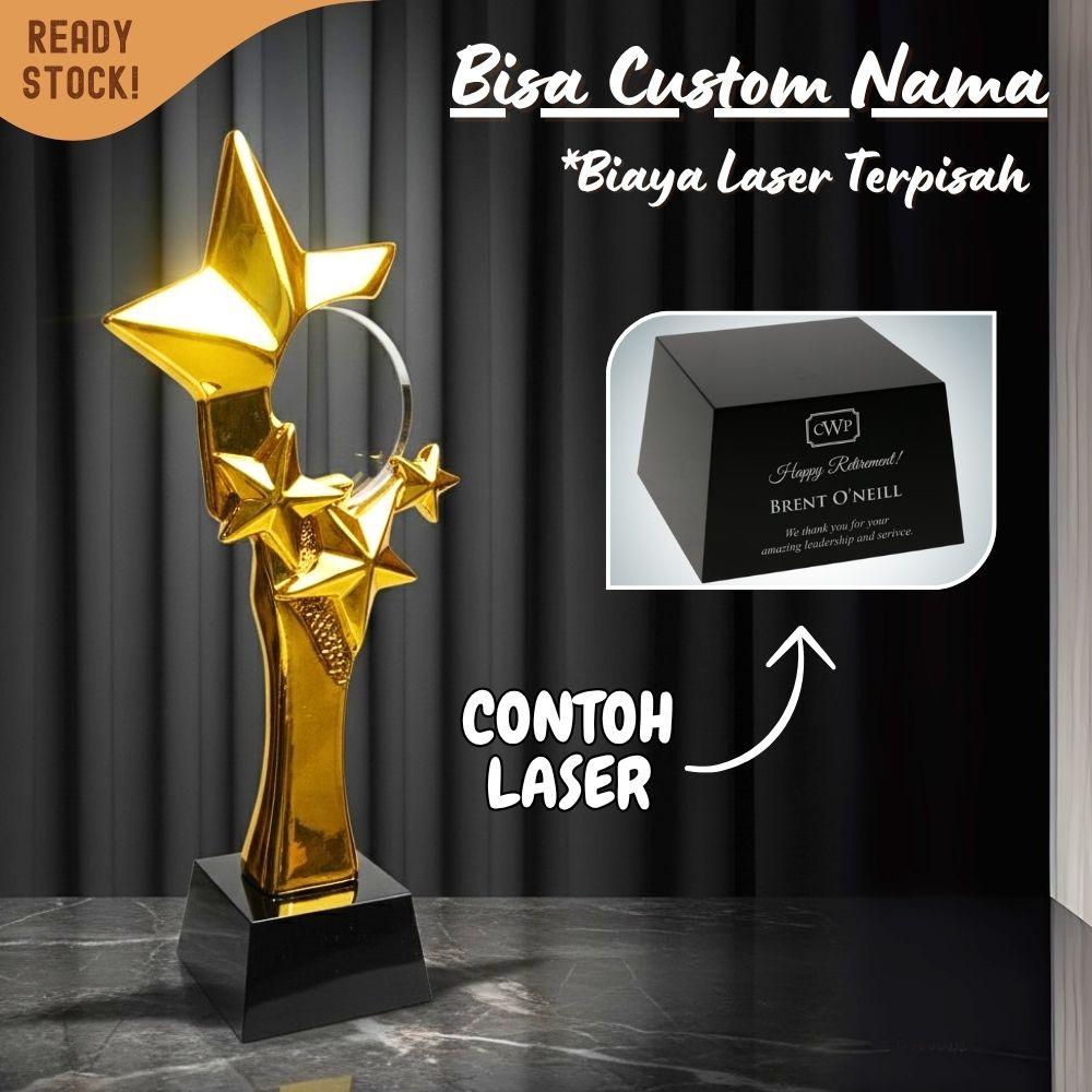 P607 Plakat kristal 28cm Trophy Crystal Piala penghargaan bentuk bintang - Image 8